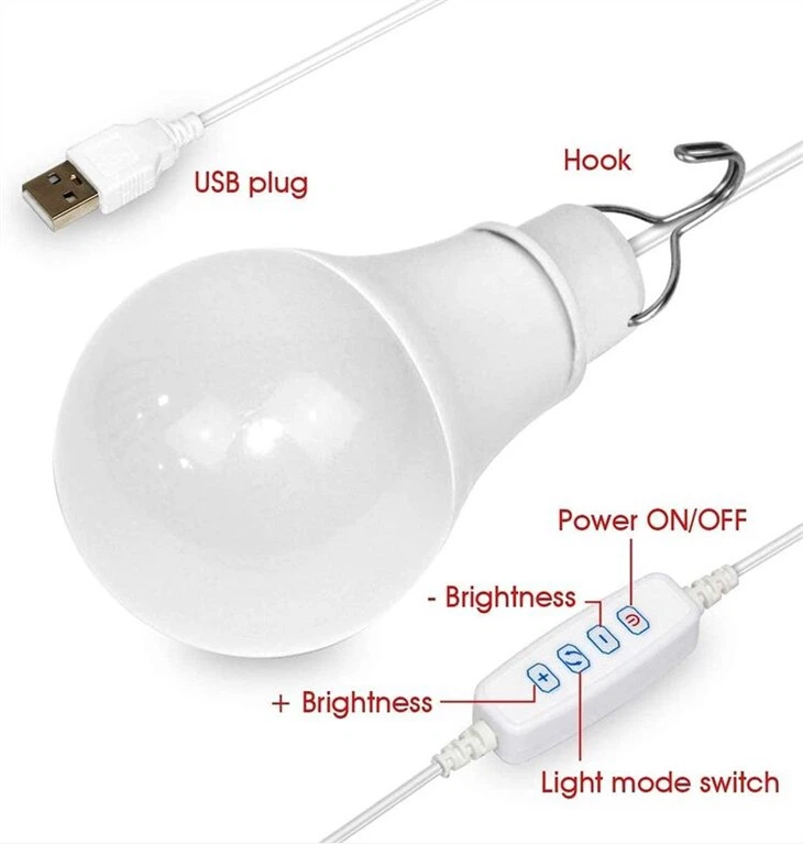 usb light bulb detail