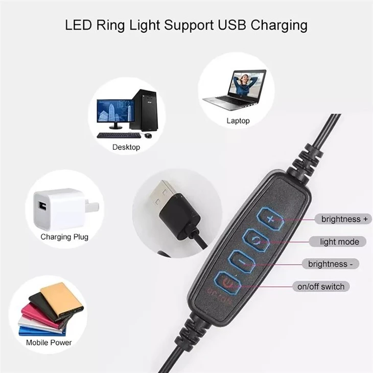 USB LED Ring Light with Tripod | Adjustable Color Temperature Phone Camera Light best