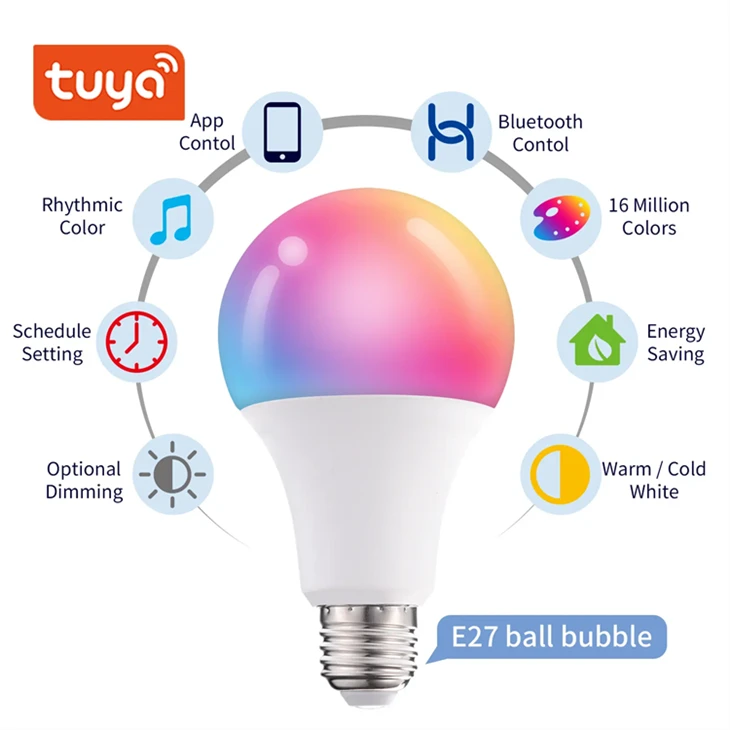 LED color-changing light bulb, 820LM dimmable E26 10W RGBW high quality