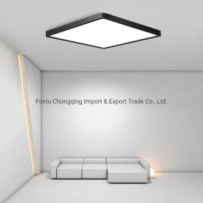 Lampu Langit-langit LED Persegi 24W Perlengkapan Lampu Langit-langit Flush Mount, Lampu Langit-langit LED Putih Netral 4000K Hitam Cincin Lampu Langit-langit LED