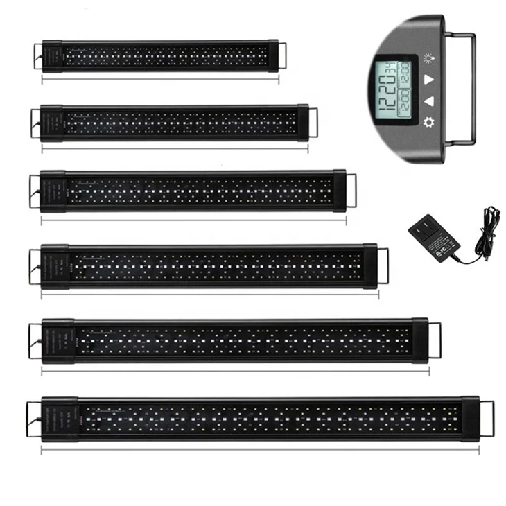 IP68 60Lampu Tangki Ikan RGB W/ Timer & Braket yang Dapat Diperpanjang