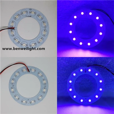 12W UV Ungu 365nm~395nm~420nm~440nm Lampu LED Biru Lampu + Driver +138mm Curing