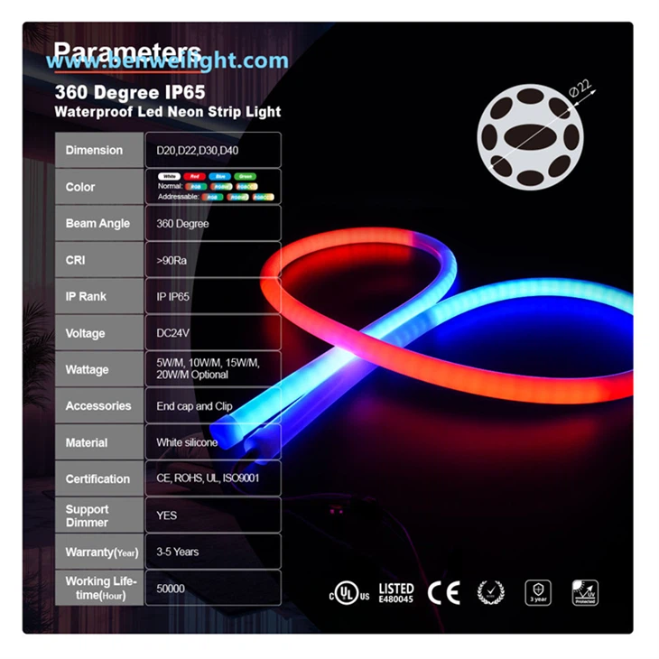 Waterproof Flexible RGB Neon Lights (IP65, Home Decor) factory